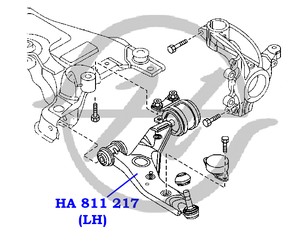 Рычаг передний левый для Mazda Mazda 5 (CR) 2005-2010 новый