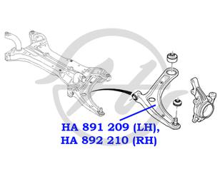 Рычаг передний правый для Mitsubishi Outlander XL (CW) 2006-2012 новый