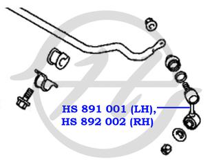 Стойка переднего стабилизатора правая для Mitsubishi Pajero/Montero II (V1, V2, V3, V4) 1991-1996 новый