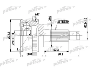 ШРУС наружный передний для Mazda Xedos-6 1992-1999 новый