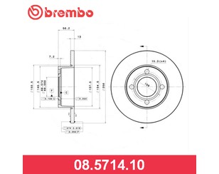 Диск тормозной передний не вентилируемый для Audi 80/90 [B4] 1991-1995 новый