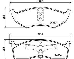 Колодки тормозные передние к-кт для Chrysler Voyager/Caravan 1996-2001 новый