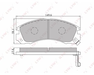 Колодки тормозные передние к-кт для Mitsubishi Pajero/Montero II (V1, V2, V3, V4) 1991-1996 новый