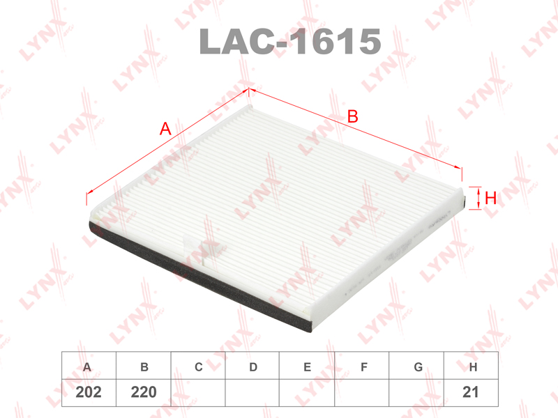 LAC-1615 Lynx Фильтр салона от производителя по спец цене купить