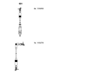 Провода высокого напряж. к-кт для Audi 80/90 [B4] 1991-1995 новый