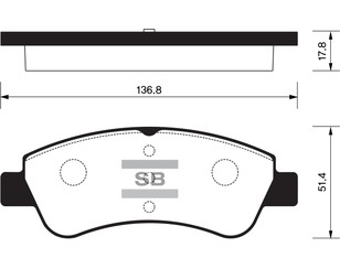 Колодки тормозные передние к-кт для Peugeot 1007 2005-2009 новый