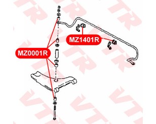 Втулка (сайлентблок) переднего стабилизатора для Mazda 626 (GC) 1983-1987 новый