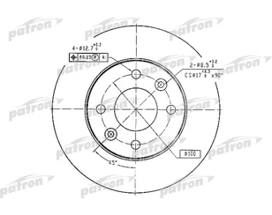 Диск тормозной передний вентилируемый для Renault R9 1981-1988 новый