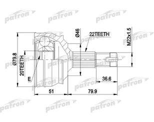 ШРУС наружный передний для Fiat Punto I (176) 1993-1999 новый