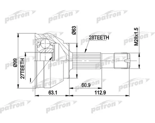 ШРУС наружный передний 28 для Fiat Ducato 230 1994-2002 новый