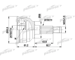 ШРУС наружный передний для Mazda 626 (GD) 1987-1992 новый