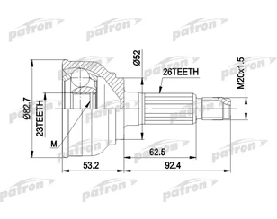 ШРУС наружный передний для Mazda 626 (GC) 1983-1987 новый