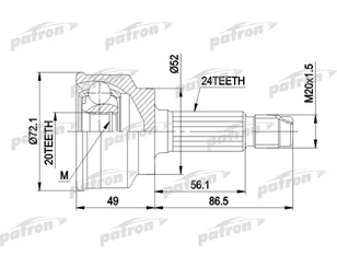 ШРУС наружный передний для Mazda 121 (DB) 1990-1995 новый