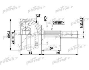 ШРУС наружный передний для Nissan Sunny Y10 1990-2000 новый