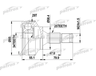 ШРУС наружный передний для Citroen Berlingo (M49) 1996-2002 новый