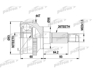 ШРУС наружный передний для Mazda 323 (BA) 1994-1998 новый