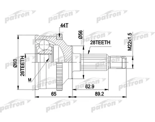 ШРУС наружный передний для Mazda 626 (GD) 1987-1992 новый