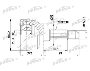 ШРУС наружный передний для Mazda 323 (BJ) 1998-2003 новый