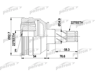 ШРУС внутренний передний 22 для Opel Astra G 1998-2005 новый