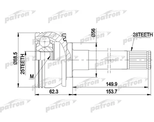 ШРУС наружный передний для Mitsubishi Pajero/Montero II (V1, V2, V3, V4) 1991-1996 новый