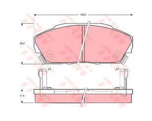 Колодки тормозные передние к-кт для Honda Prelude 1988-1991 новый