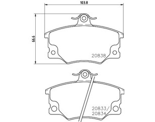 Колодки тормозные передние к-кт для Alfa Romeo 145 1994-2001 новый