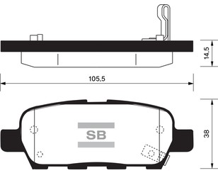 Колодки тормозные задние дисковые к-кт для Nissan Tiida (C11) 2007-2014 новый