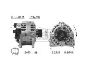 Генератор для Audi A3 (8L1) 1996-2003 новый