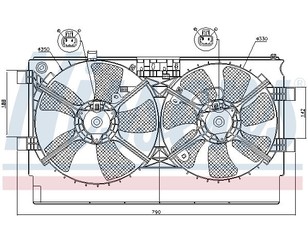 Вентилятор радиатора для Mitsubishi Lancer (CX,CY) 2007-2017 новый