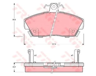 Колодки тормозные передние к-кт для Honda Concerto 1989-1996 новый