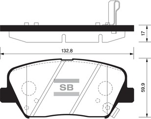 Колодки тормозные передние к-кт для Kia Carens 2013-2019 новый