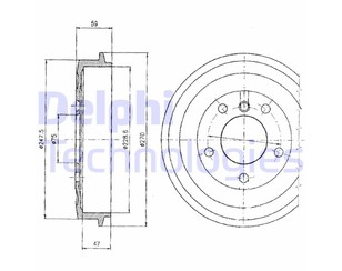 Барабан тормозной для BMW 3-serie E36 1991-1998 новый