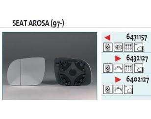 Стекло зеркала электрического правого для Seat Arosa 1997-2004 новый