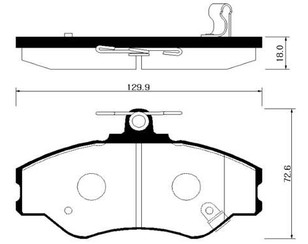 Колодки тормозные передние к-кт для Hyundai H-100 1993-2004 новый