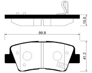 Колодки тормозные задние дисковые к-кт для Kia Opirus 2003-2010 новый