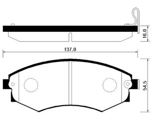 Колодки тормозные передние к-кт для Nissan Prairie M11 1988-1994 новый