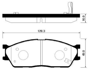 Колодки тормозные передние к-кт для Kia RIO 2000-2005 новый