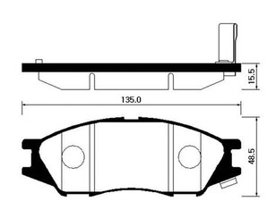 Колодки тормозные передние к-кт для Nissan Almera Classic (B10) 2006-2013 новый