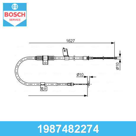 Трос стояночного тормоза левый