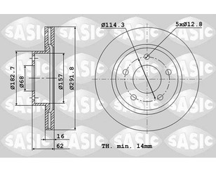 Диск тормозной задний для Nissan Qashqai+2 (JJ10) 2008-2014 новый