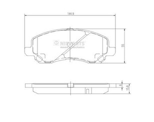 Колодки тормозные передние к-кт для Mitsubishi Outlander (GF) 2012> новый
