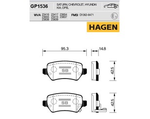 Колодки тормозные задние дисковые к-кт для Opel Combo 2001-2011 новый