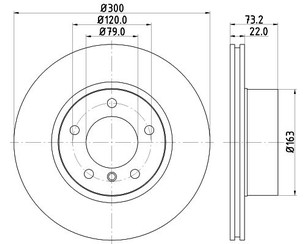 Диск тормозной передний вентилируемый для BMW 1-serie F20/F21 2011-2019 новый