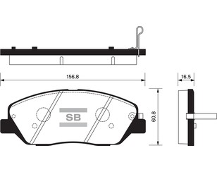 Колодки тормозные передние к-кт для Kia Carnival 2005-2014 новый