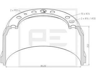 Барабан тормозной для DAF 95 1987-1998 новый