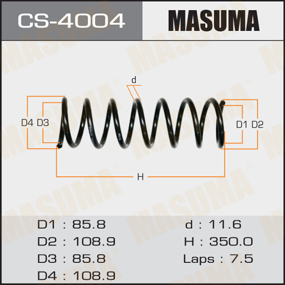 CS-4004 Masuma Пружина задняя от производителя по спец цене купить в Казани