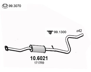 Глушитель средняя часть для Citroen C3 2002-2009 новый