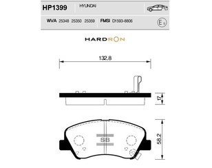 Колодки тормозные передние к-кт для Hyundai Solaris 2010-2017 новый