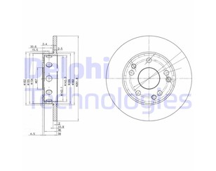 Диск тормозной передний не вентилируемый для Mercedes Benz W201 1982-1993 новый