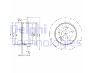 Диск тормозной задний для Mercedes Benz W201 1982-1993 новый